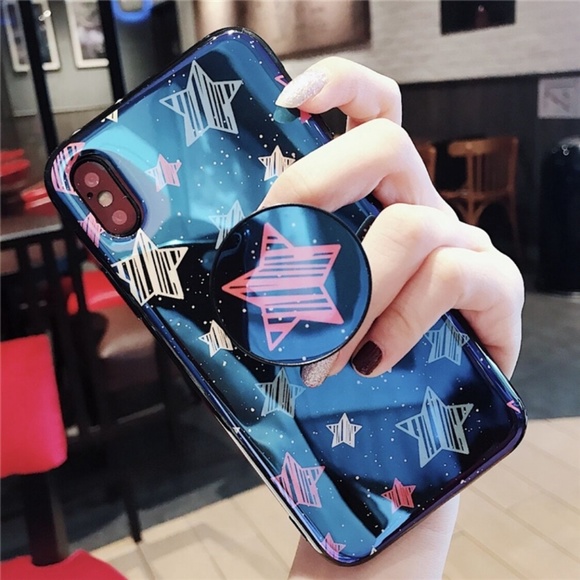 *NEW iPhone X/XS/7/8/Plus Heart/Star Case W/Holder - Picture 3 of 8